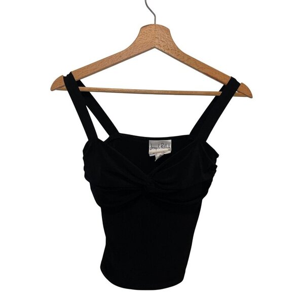 Y2K  Joseph Ribkoff Womens Black Sleeveless Twist Front Top Size 6 Elegant Desig - Picture 1 of 7